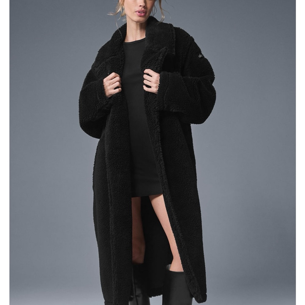 Alo oversized sherpa trench Black Teddy